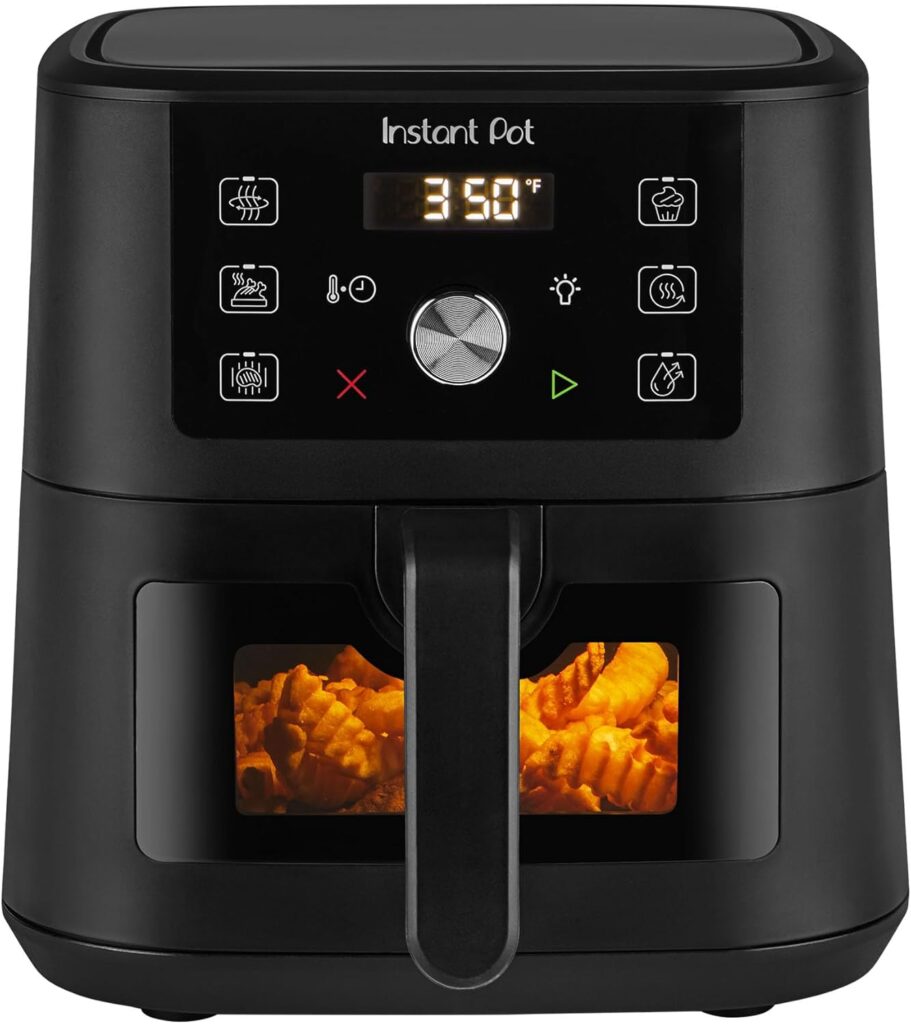 Instant Pot 4QT VORTEX 6-in-1 Mini Air Fryer, Air fry, Bake, Roast, Broil, Dehydrate or Reheat, Black, 4 Quarts