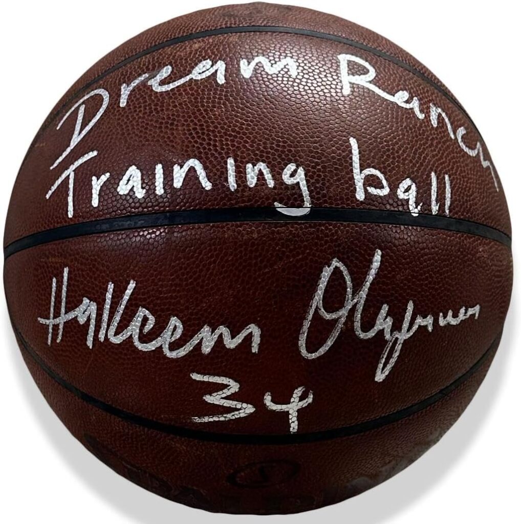 Hakeem Olajuwon Signed Dream Ranch Training Used Official NBA Basketball JSA (A) – Autographed Basketballs