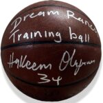 Hakeem Olajuwon Signed Dream Ranch Training Used Official NBA Basketball JSA (A) – Autographed Basketballs