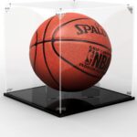 Basketball Display Case, Clear Acrylic Basketball Holder Stand Box – UV Protected Display Case for Basketball Autographed Ball, Car Models, Dolls, Memorabilia – 10.8″ Full Size