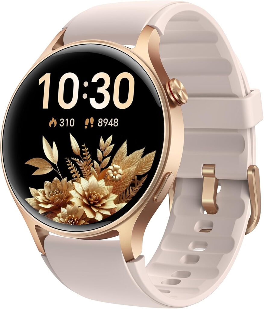 Smart Watch for Women, Answer/Make Call, 1.32” AMOLED Ultra-Clear Screen Fitness Trackers with Heart Rate/Sleep/SpO2 Monitor, Smartwatch for iPhone/Samsung/Android, 110+ Sport Modes, 3ATM Waterproof
