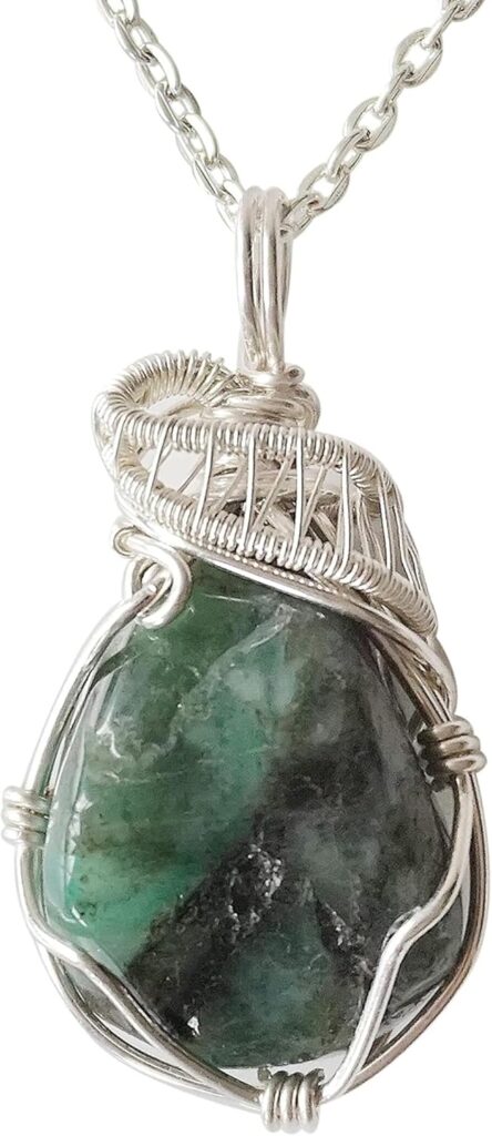 Designs by Nature Gems Handcrafted Raw Gemstone Necklace in Sterling Silver