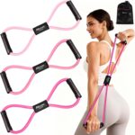 Resistance Bands, Figure 8 Resistance Band, Exercise Bands with Handles for Back, Workout Bands for Arms, Shoulder, Leg, Physical Therapy, Pilates, Home Gym Workout Equipment for Women Men