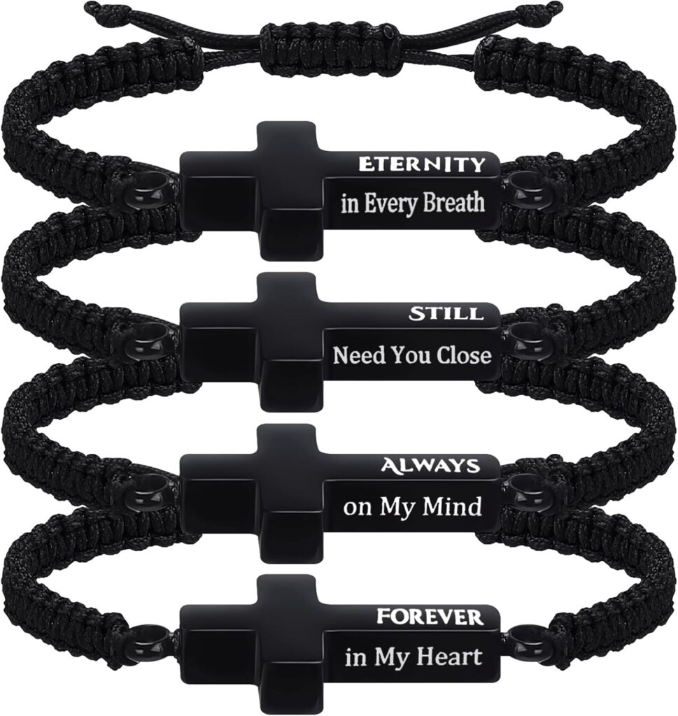 4 Pack Cremation Jewelry Urn Bracelet for Ashes Adjustable Personalized Memorial Keepsakes Handmade Braided Ashes Bracelet Bangle Rope for Women Men Loved Ones and Pets