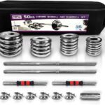 Adjustable Dumbbell Set Home Gym Cast Iron Barbell Sets with Carry Box 44lbs Office Bedroom Workout Dumbbells for Men and Women