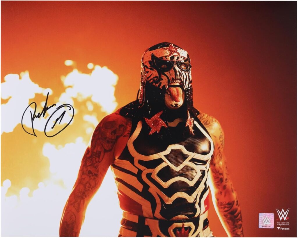 Penta WWE Autographed 16″ x 20″ Fire Entrance Photograph – Autographed Soccer Photos