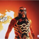 Penta WWE Autographed 16″ x 20″ Fire Entrance Photograph – Autographed Soccer Photos