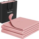 Readaeer Foldable Yoga Mat for Travel Folding Yoga Mat 6mm Thick with Carrying Bag, Non-Slip TPE Exercise Pilates Mat for 72″ L x 24″ W x 0.24 Inch