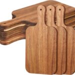 Zubebe 12 Pcs Bulk Wood Cutting Board with Handle Cutting Board for Laser Engraving, 15″ x 7″ Acacia Serving Trays Charcuterie Trays for Customized Wedding Housewarming Mom Christmas Gift Party Favor