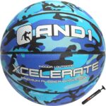 AND1 Xcelerate Rubber Basketball: Official Regulation Size 7 (29.5”) Streetball, Made for Indoor/Outdoor Games