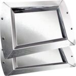 (Pack of 2) 17.5 inch x 10.8 inch Rectangular Chrome Plated Silver Serving Tray Stylish Floral Engraved Decorative Party Birthday Wedding Dessert Buffet Wine Decor Platter Plate GD-296