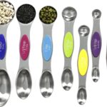 Multicolor Magnetic Measuring Spoons Set with Leveler – Stainless Steel, Stackable, Fits Spice Jars – For Baking Kitchen