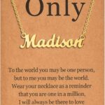 Lcherry Name Necklace Personalized for Women Gold Plated Nameplate Necklace Gifts for Girls