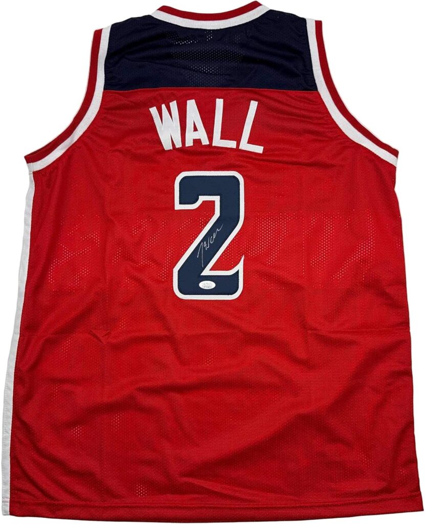 Autographed/Signed John Wall Washington Red Basketball Jersey JSA COA