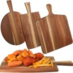 Zhehao 3 Pcs Acacia Wood Cutting Board Set with Handle for Charcuterie Cheese Chopping Serving Board Meat Bread Chopping Board Vegetables Fruit Kitchen Dining Room Decorative Wooden