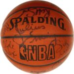 1986 NBA All Star Game Team Signed Basketball Dr J, Jabbar, Magic, Bird JSA COA – Autographed Basketballs