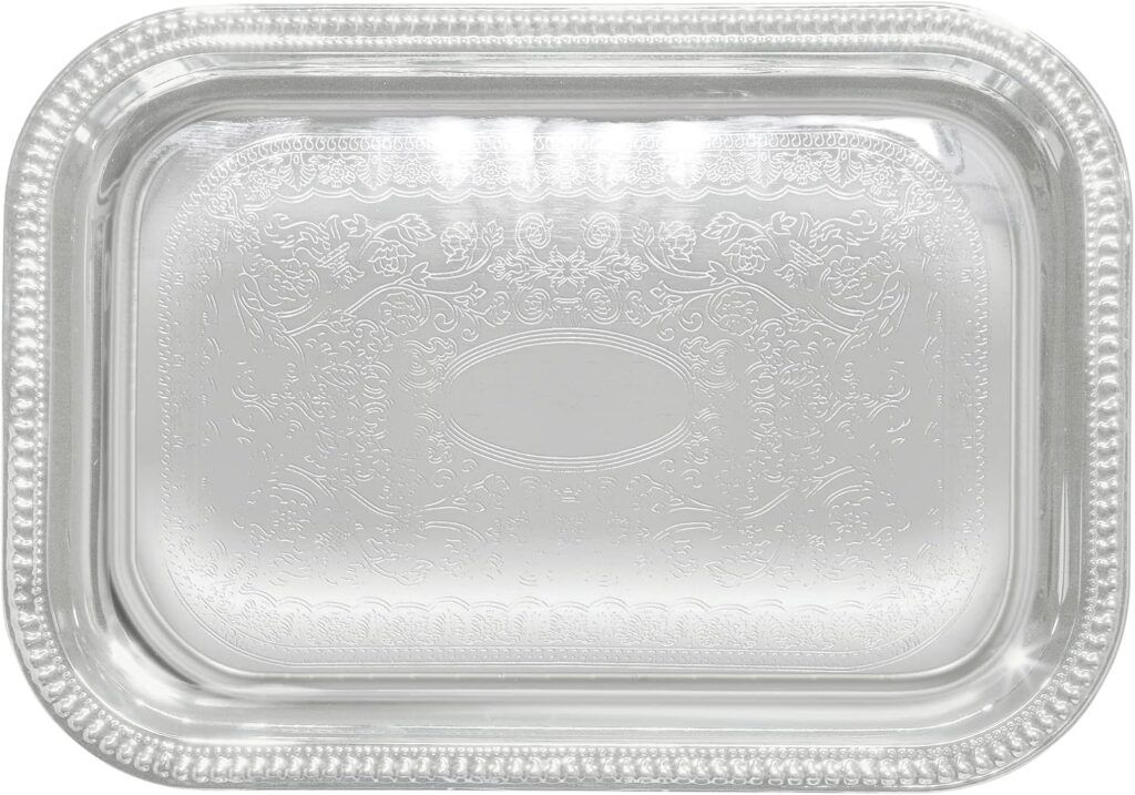 Winco Oblong Tray, 20-Inch by 14-Inch, Chrome