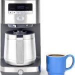 GE Drip Coffee Maker With Timer | 10-Cup Thermal Carafe Pot Keeps Coffee Warm for 2 Hours | Adjustable Brew Strength | Wide Shower Head for Maximum Flavor | Kitchen Essentials | Stainless Steel