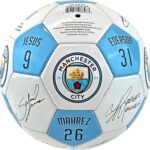 Official Manchester City FC Soccer Ball with Player Signatures and Player Numbers, Size 5