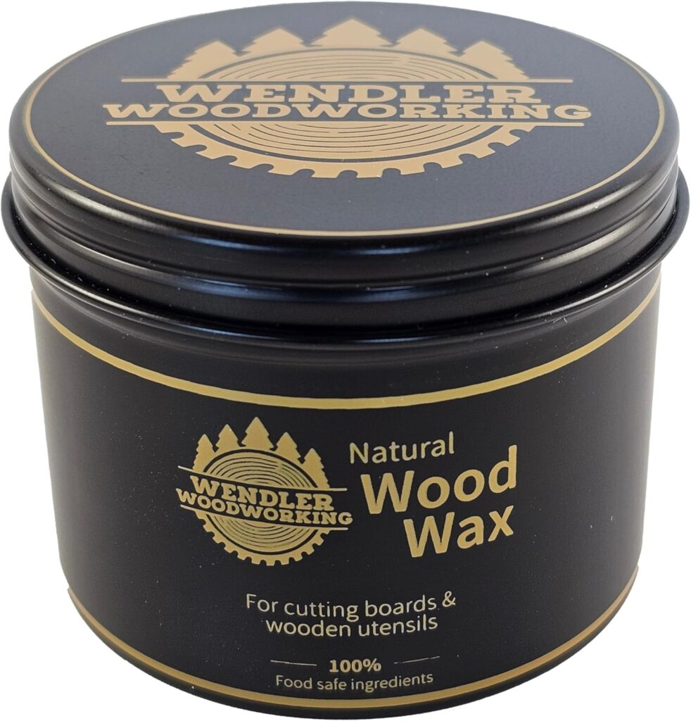 Natural Wood Wax (4 oz) for Cutting Boards, Wooden Utensils, Butcher Blocks, Wooden Surfaces – Made with Natural Beeswax and Mineral Oil, Handcrafted in USA, Food Safe, Conditioner, Wood Butter