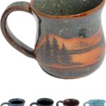 Handmade Ceramic Coffee Mug – Always Azul Mountain Scene 14oz Coffee Mug – Oven, Dishwasher, & Microwave Safe Mug – Kitchen Essentials Made in Colorado, Seamist