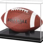 Football Display Case Full Size, TiopLior Football Case Display Case Clear with Removable Football Stand No Assembly Required Acrylic Display Case for Football