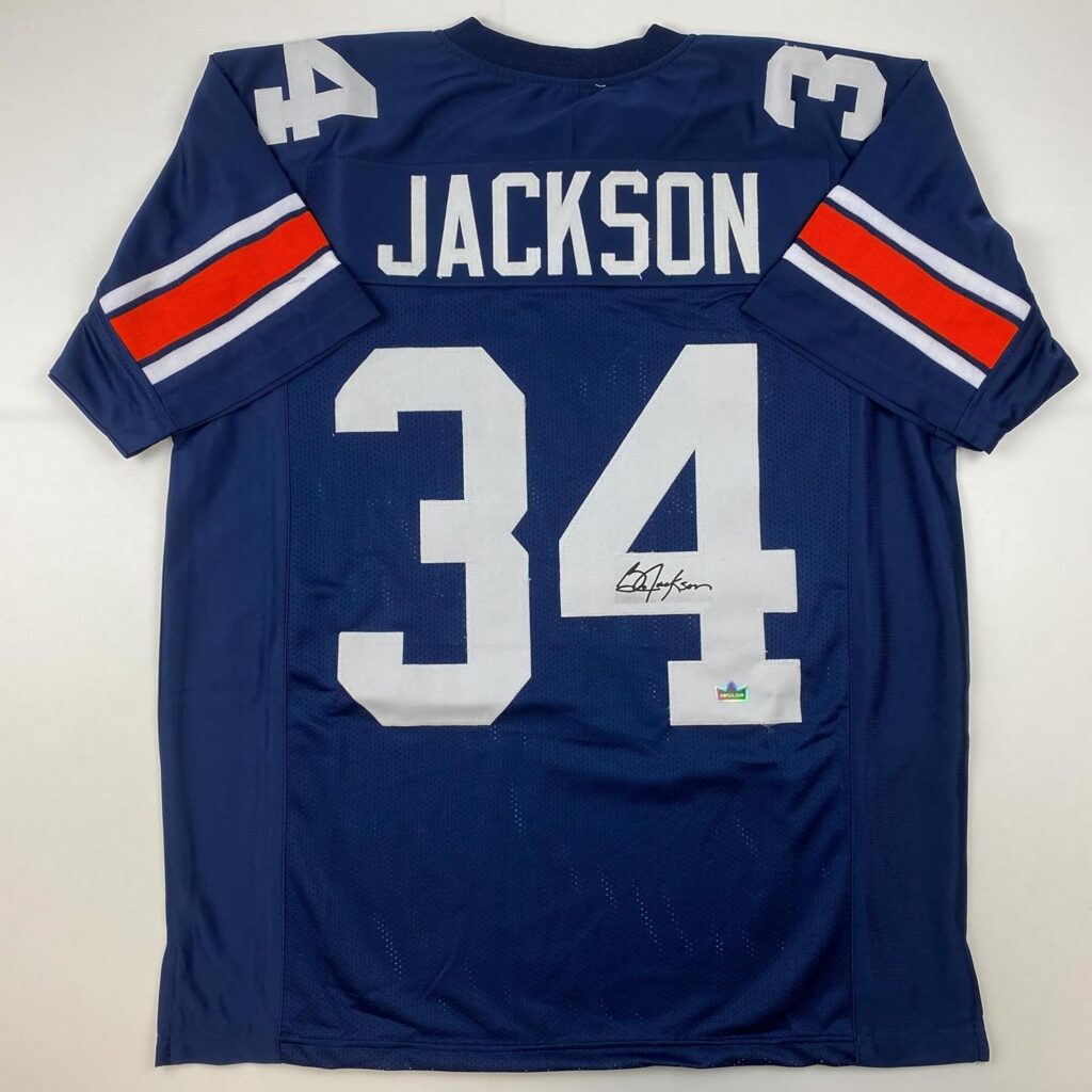 Facsimile Autographed Bo Jackson Auburn Blue Reprint Laser Auto College Football Jersey Size Men’s XL