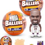 5 Surprise NBA Ballers Series 2 by ZURU, Licensed NBA Collectible, Surprise Unboxing Basketball Collectible Sports Toy for Boys, Ages 3 and up (2 Capsules)