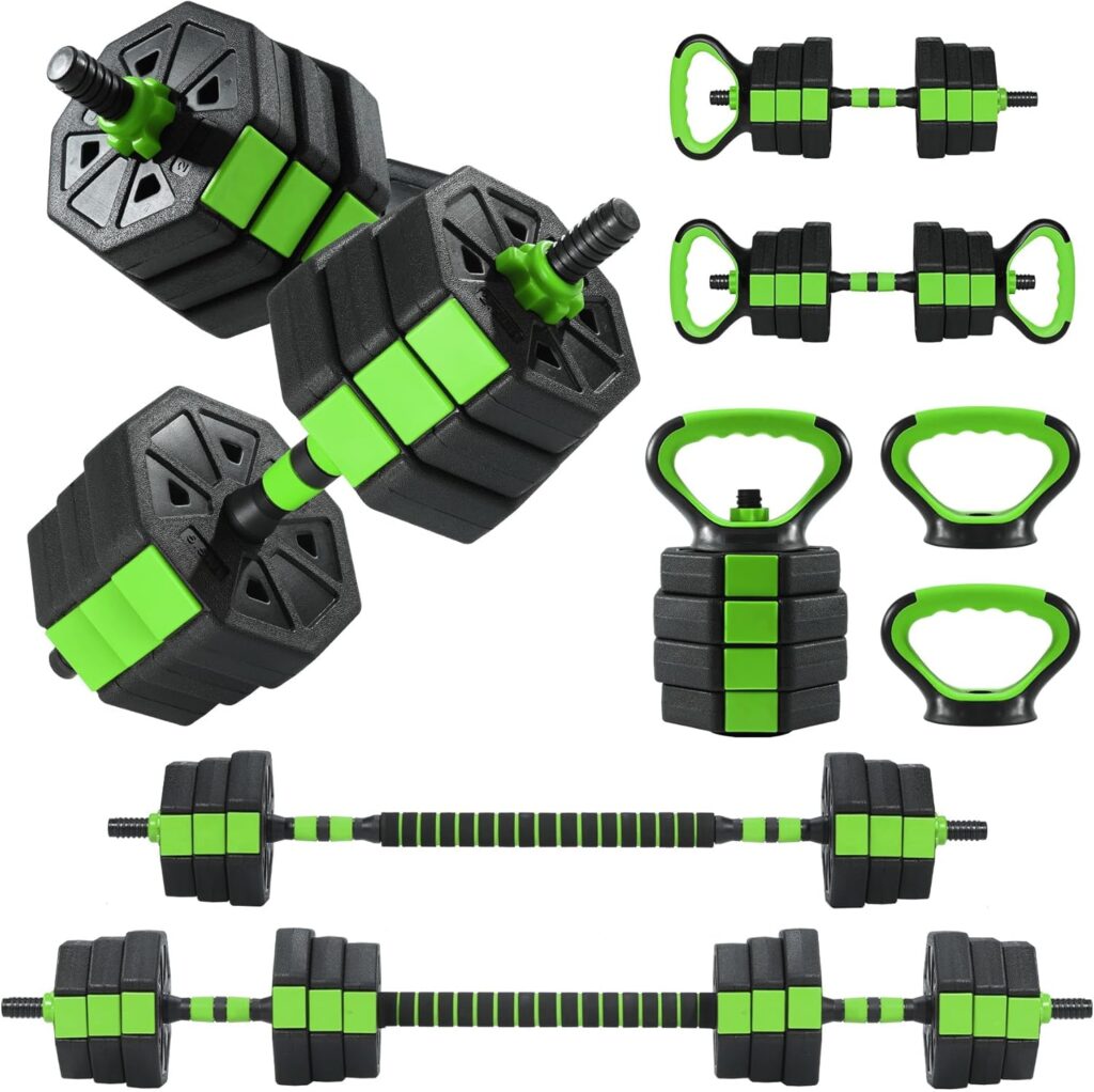 Adjustable Dumbbells, 44/66/88Lbs Free Weight Set with Connector, 4 In1 Weight Dumbbell Set Used As Kettlebells, Barbell, Push Up Stand, Fitness Exercise for Home Gym Suitable Men/Women