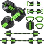 Adjustable Dumbbells, 44/66/88Lbs Free Weight Set with Connector, 4 In1 Weight Dumbbell Set Used As Kettlebells, Barbell, Push Up Stand, Fitness Exercise for Home Gym Suitable Men/Women