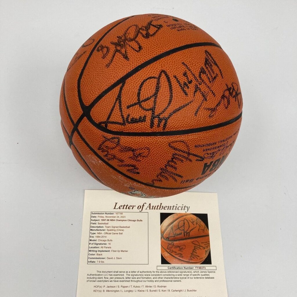 1997-98 Chicago Bulls NBA Champs Team Signed Game Basketball The Last Dance JSA – Autographed Basketballs