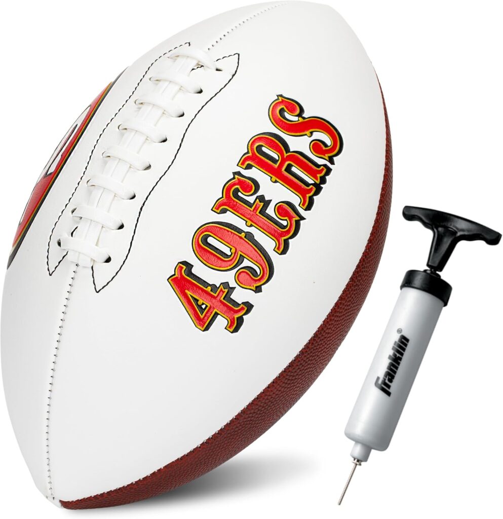 Franklin Sports NFL Autograph Football – Official Size White Panel Souvenir Football for Autographs + Signatures – NFL Team Fan Shop Memorabilia
