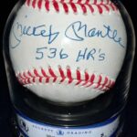 Mickey Mantle 536 HR’s Signed OAL Baseball – Exceptional Condition BAS Graded 8! – Autographed Baseballs