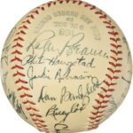 Jackie Robinson Roy Campanella 1952 Brooklyn Dodgers Signed Baseball PSA DNA COA – Autographed Baseballs