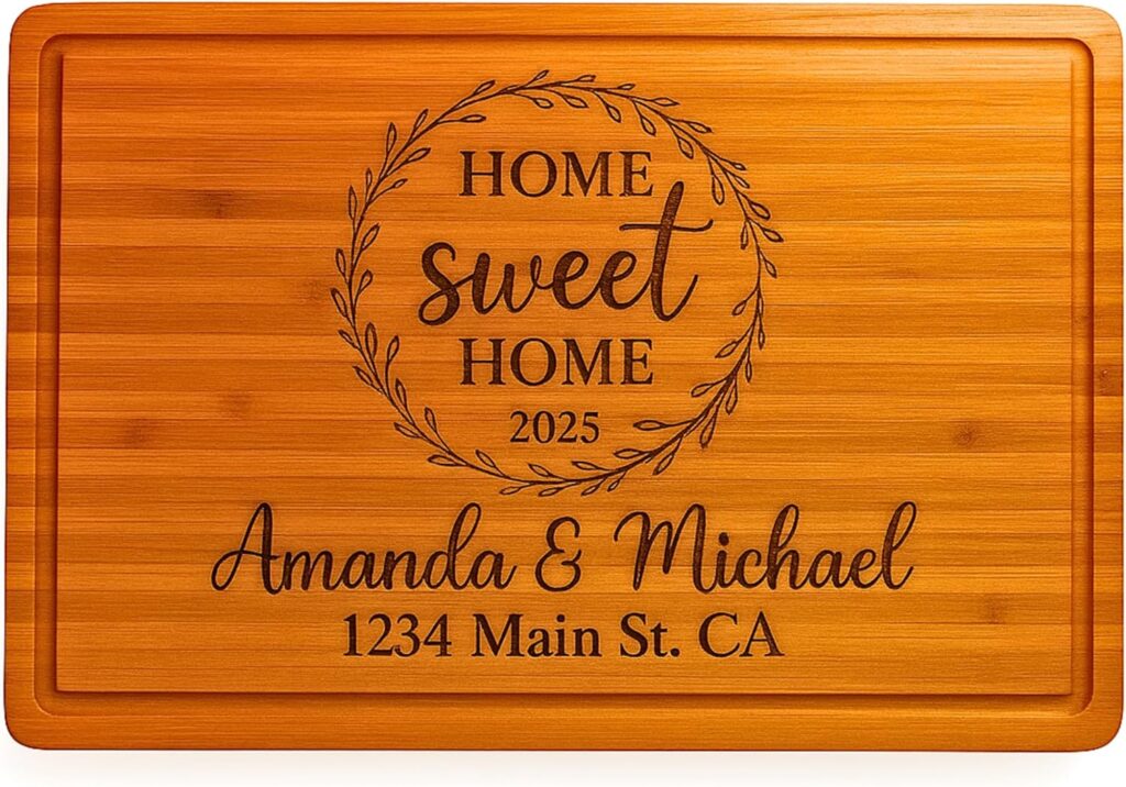 Personalized Housewarming Gifts – New Homeowner Cutting Board Gifts, Real Estate Closing Gift for Client, First Time House Buyers, Home Buyers, New Apartment & Neighbor Realtor Gifts