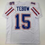 Facsimile Autographed Tim Tebow Florida White Reprint Laser Auto College Football Jersey Size Men’s XL