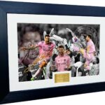 12×8 A4 Lionel Messi Celebration Inter Miami CF Signed Autographed Signed Photograph Picture Frame Football Soccer Poster Gift