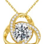 MOOSEA Love Knot Moissanite Necklace for Women, 1-3 ct D Color VVS1 Clarity 925 Sterling Silver Moissanite Pendant Necklace, Anniversary Birthday Gifts for Women Wife Mom Girlfriend Jewelry Gifts
