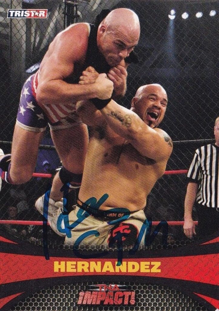 Hernandez LAX Signed 2009 TriStar TNA Impact Card 19 AAA Pro Wrestling Autograph – Autographed Soccer Cards