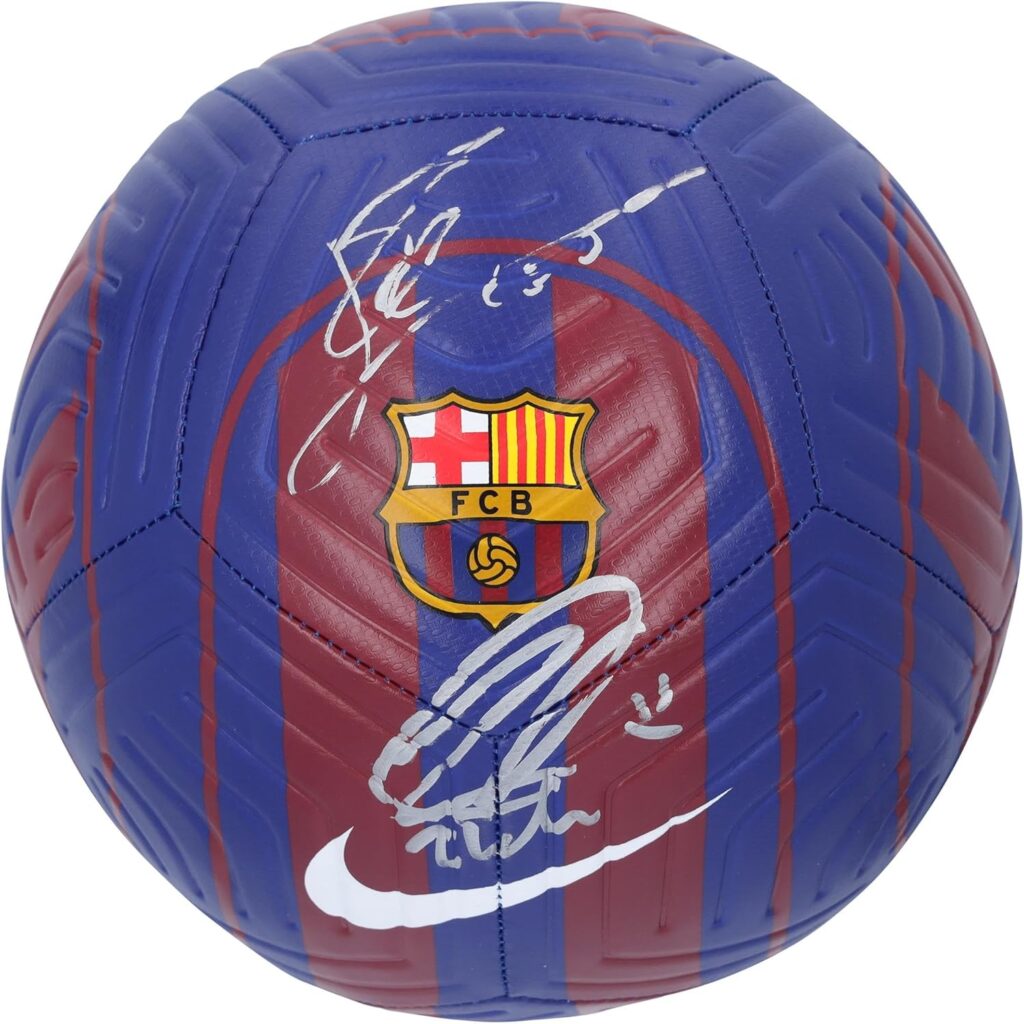 Lionel Messi and Zlatan Ibrahimovic Barcelona Autographed Nike Home Academy Soccer Ball – Autographed Soccer Balls