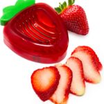 Joie Strawberry Slicer, Perfectly Even Fruit Cutter Tool, Ideal for Cakes, Pies and Garnishes, Cute Berry Shaped Kitchen Gadget, Stainless Steel, BPA-Free