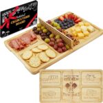Pickleball Court Charcuterie Board with Net, Funny Pickleball Gifts for Men & Women, 2-in-1 Bamboo Serving Tray & Cutting Board, Pickleball Kitchen Decor, Gift-Ready Box for Pickleball Lovers
