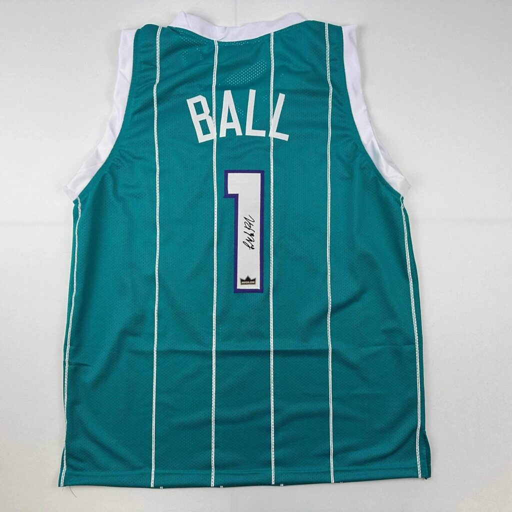 Facsimile Autographed LaMelo Ball Charlotte Teal Reprint Laser Auto Basketball Jersey Size Men’s XL