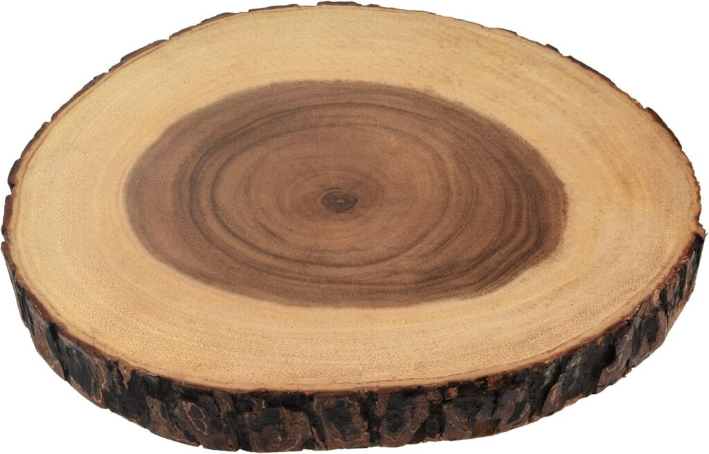 AeraVida Natural Rain Tree Wood Handmade Cutting Board | Durable Rustic Kitchen Prep Board for Chopping and Serving | Eco-Friendly Wooden Kitchenware