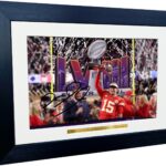 Kitbags & Lockers Patrick Mahomes Celebration Kansas City Super Bowl LVIII 58 Winners Autographed Signed 12×8 A4 Photo Photograph Picture Frame American Football Poster Gift Blur, Black