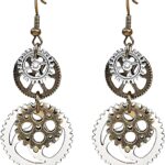 Handmade Steampunk Gears Earrings for Women Vintage Steam Gear Earrings Gothic Antique Clockwork Earrings Halloween Jewelry