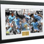 A3+ 2017/18 Premier League CHAMPIONS CELEBRATION Signed Manchester City Guardiola De Bruyne Agüero Sterling Jesus Sane Autographed Photo Photograph Picture Frame Soccer Gift