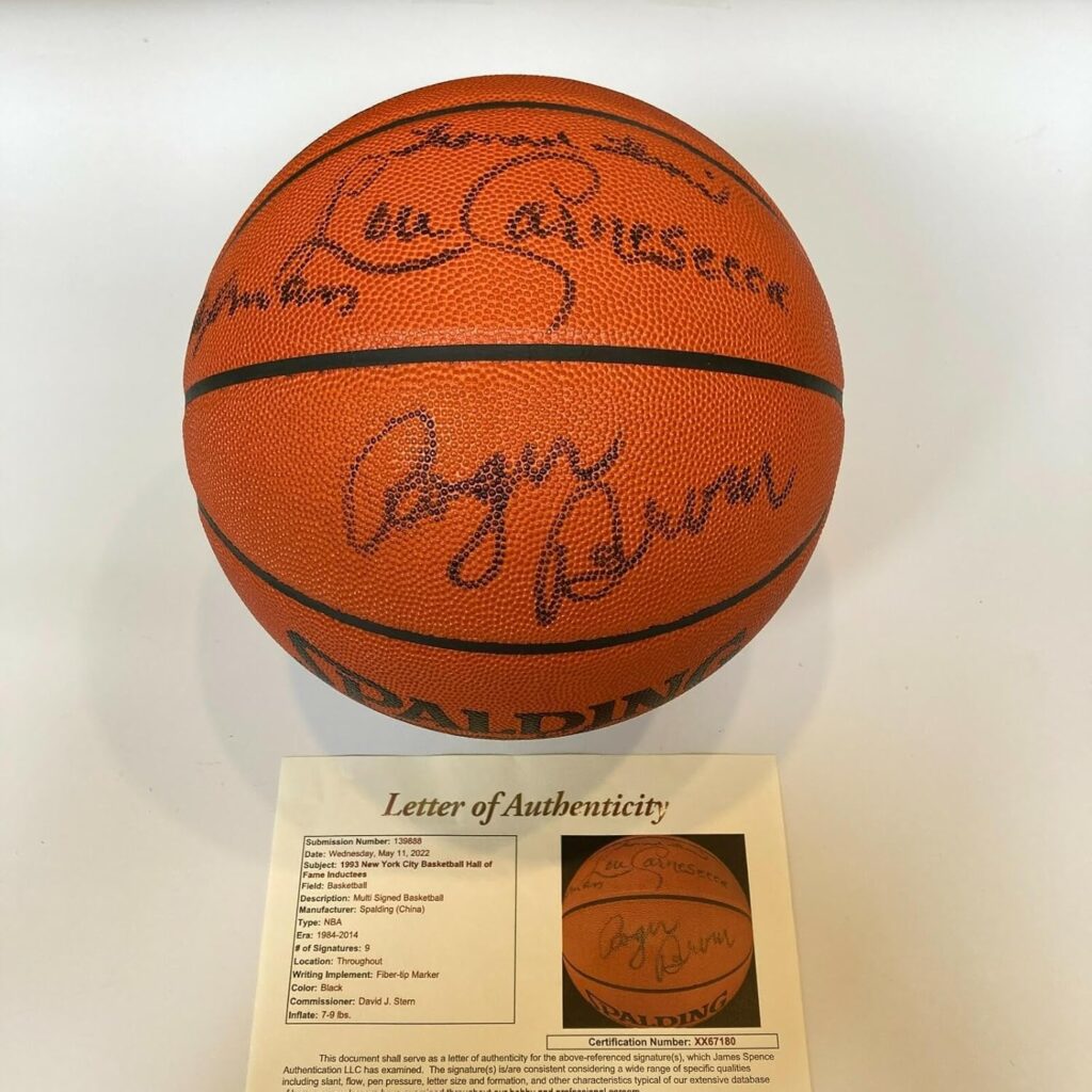 Roger Brown ABA Legend Hall Of Fame Class Of 1993 Signed Basketball JSA COA – Autographed Basketballs