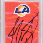 Jim Everett Autographed Football End Zone Pylon Cut, Beckett Authentic Autograph Slab, Los Angeles Rams Signed Sports Memorabilia LA