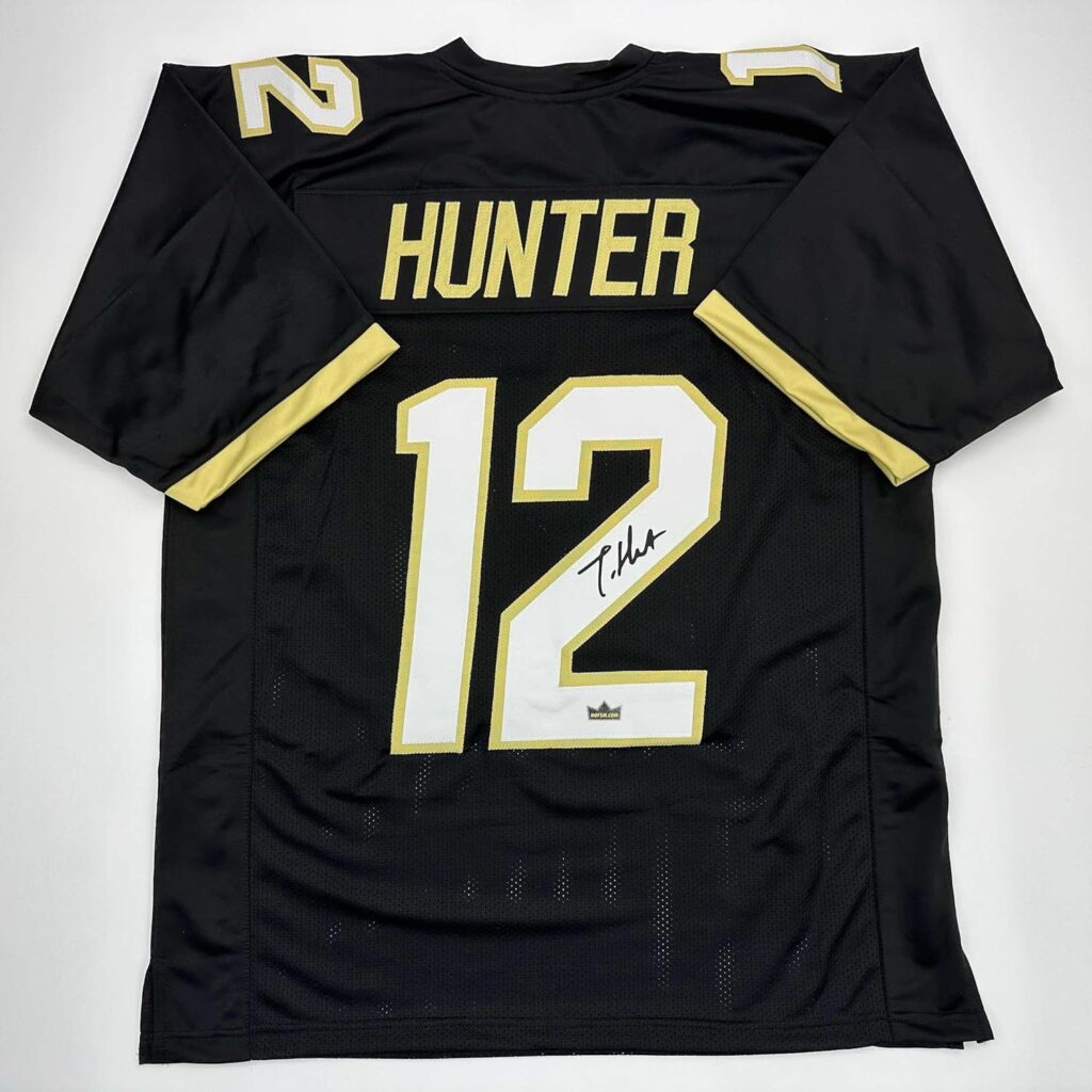 Facsimile Autographed Travis Hunter Colorado Black Reprint Laser Auto College Football Jersey Size Men’s XL